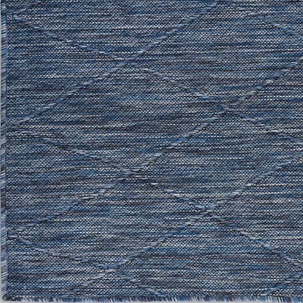 nourison Washable Solutions Navy Blue Indoor/Outdoor Geometric Rug WSL01 Home
