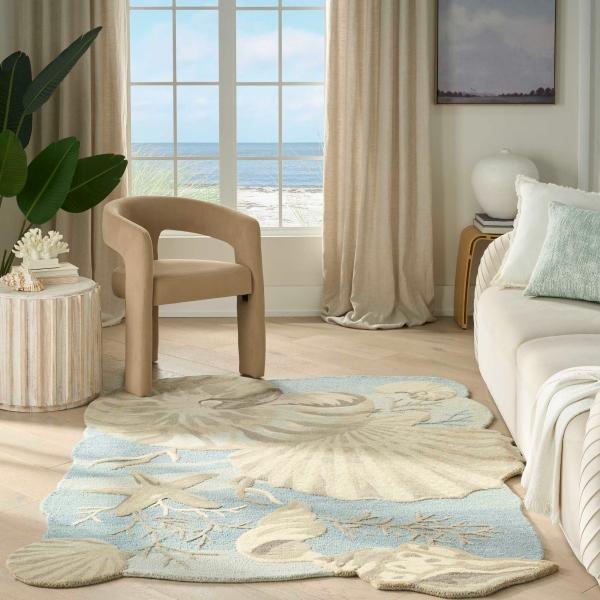 Nourison Waterside Blue Indoor Only Graphic Rug WRS01