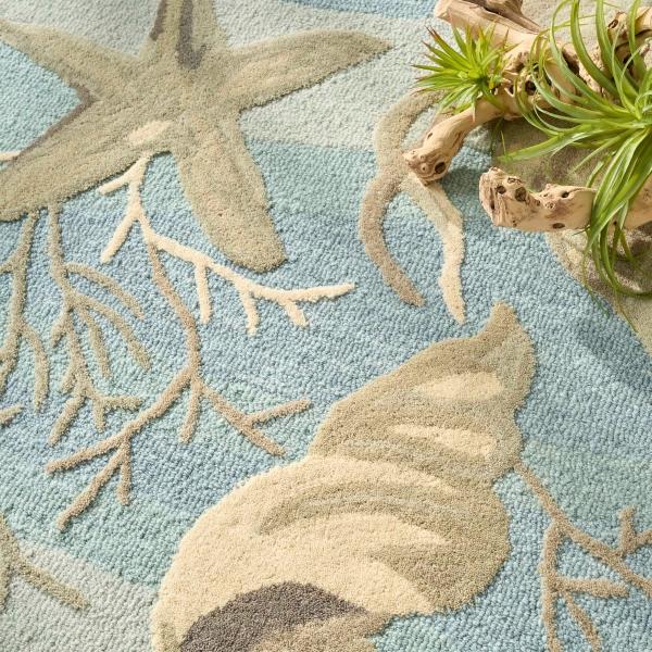 Nourison Waterside Blue Indoor Only Graphic Rug WRS01