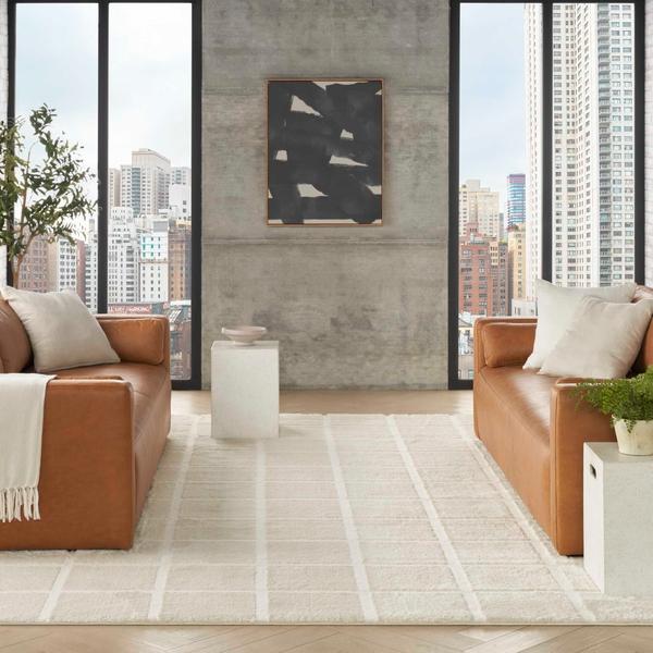 nourison West End Ave Ivory Indoor only Geometric Rug WTE01