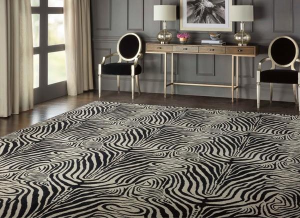 Nourison WILDLIFE PLAINS ZEBRA WLD04 IVORY BROADLOOM CARPET