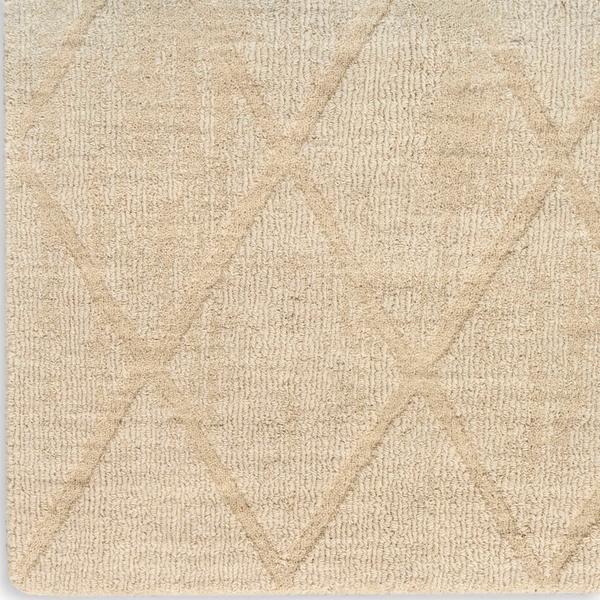 nourison Wool Haven Beige Indoor only Diamond Rug WOH01