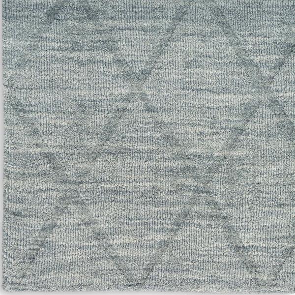 nourison Wool Haven Blue Indoor only Diamond Rug WOH01