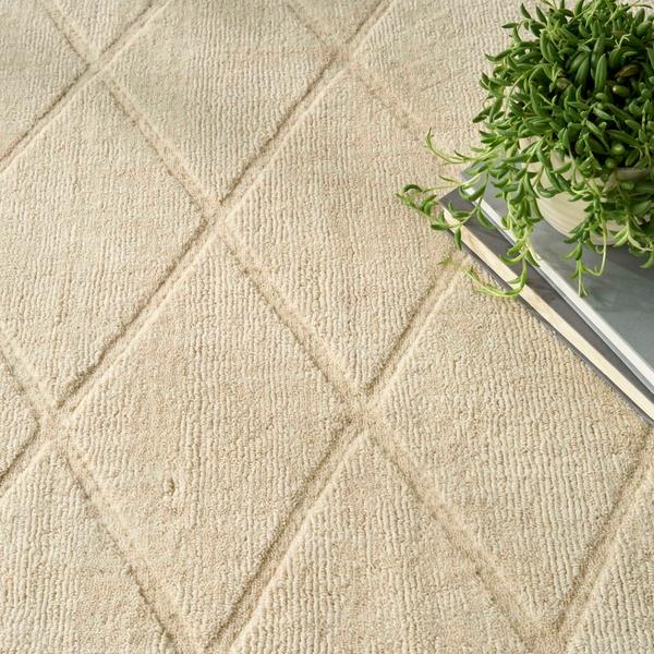 Nourison Wool Haven Ivory Indoor Only Diamond Rug WOH01