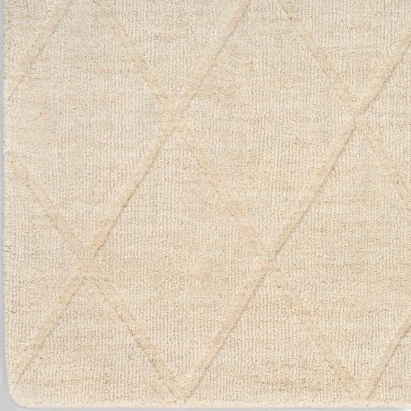 nourison Wool Haven Ivory Indoor only Diamond Rug WOH01