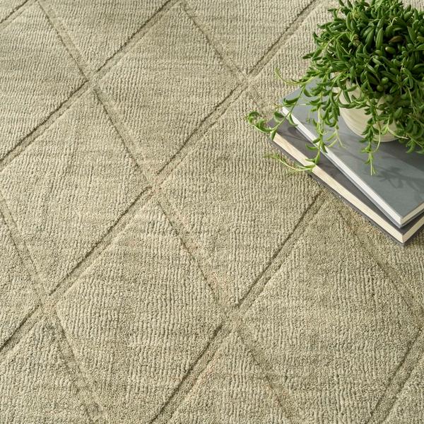 Nourison Wool Haven Sage Indoor Only Diamond Rug WOH01