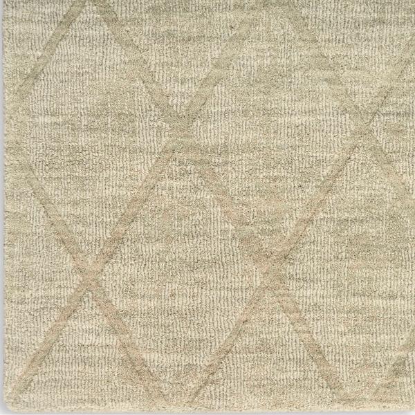 nourison Wool Haven Sage Indoor only Diamond Rug WOH01