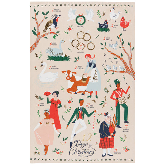 now designs 12 Days of Christmas Decorative Dishtowel