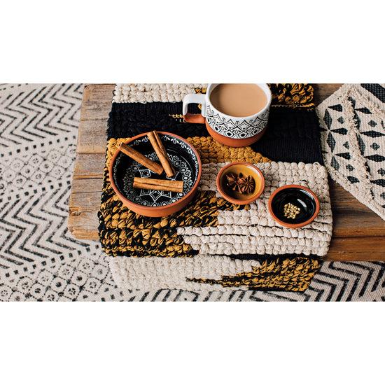 Now Designs Align 60 Inch Table Runner Ochre And Black