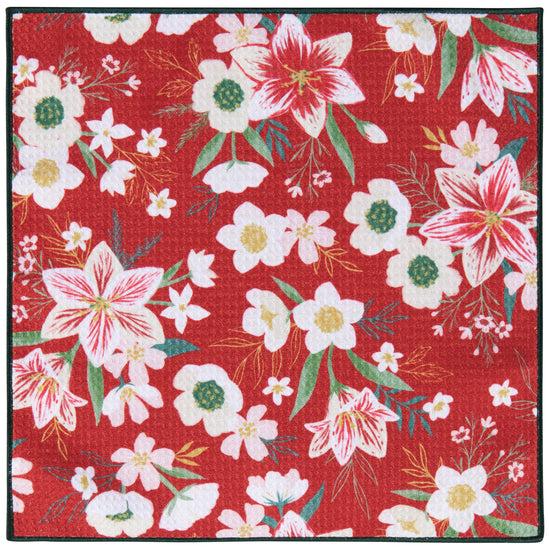 Now Designs Amaryllis Christmas Recycled Microfibre Dishcloth Set