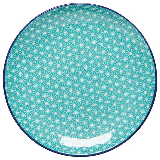 now designs Aqua Stars Stamped Appetizer Plate 6 inch