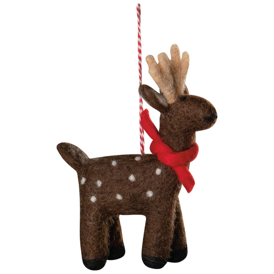 Now Designs Artic Deer Felt Christmas Tree Ornaments - 3 Assorted Styles