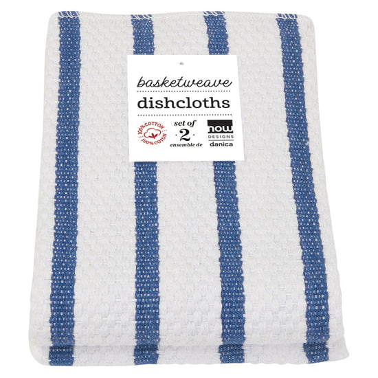 Now Designs Basketweave Dishcloths Royal Blue Set Of 2