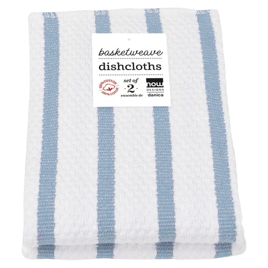 Now Designs Basketweave Slate Blue Dishcloths Set Of 2