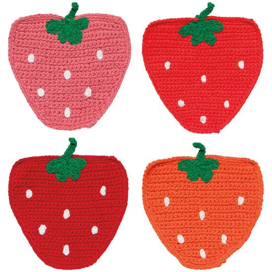now designs Berry Sweet Crochet Coasters Set of 4 Assorted