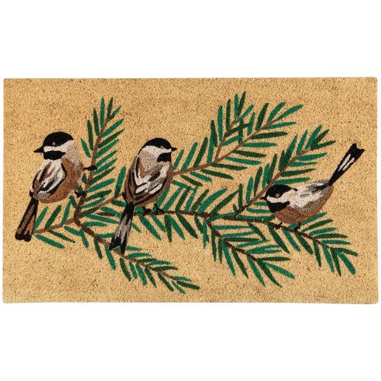 now designs Birds & Boughs Chickadee Christmas Doormat