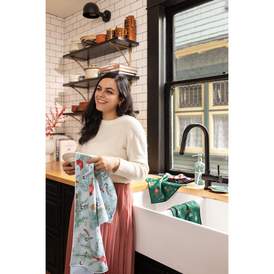 Now Designs Birds & Boughs Christmas Recycled Microfibre Dishtowel