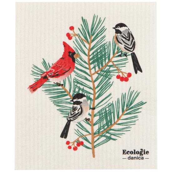 now designs Birds & Boughs Christmas Swedish Dishcloth