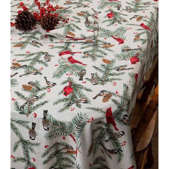 Now Designs Birds & Boughs Christmas Tablecloth 60 X 120 Inches