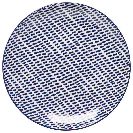 now designs Blue Dash Stamped Appetizer Plate 6 inch