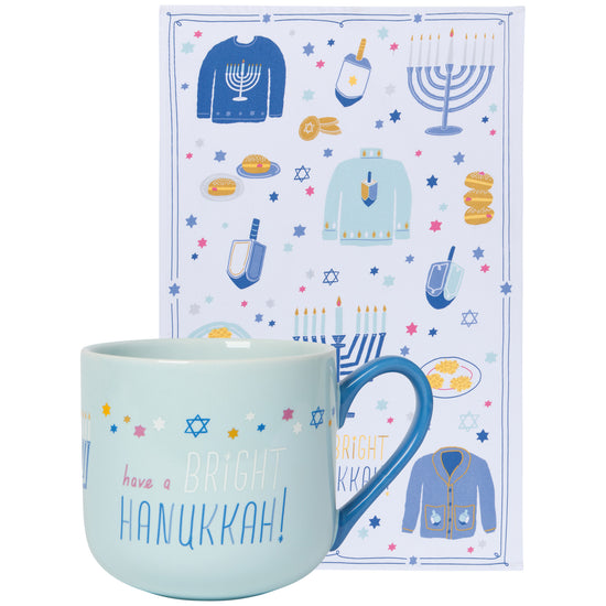 now designs Bright Hanukkah Mug and Dishtowel Set of 2