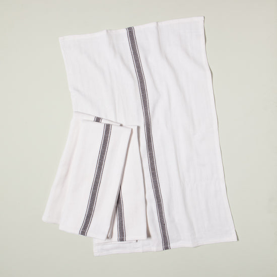 Now Designs Brooklyn Stripe Black Dishtowels Set Of 4