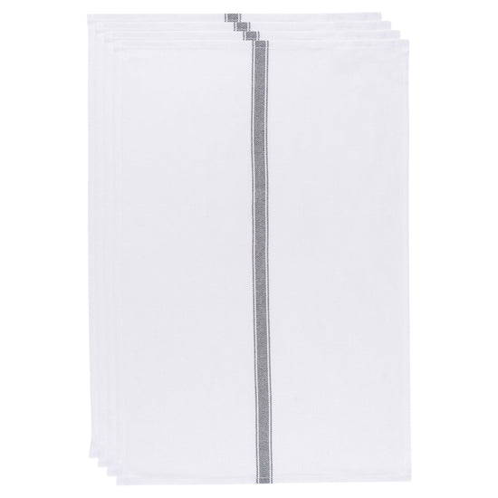 now designs Brooklyn Stripe Black Dishtowels Set of 4