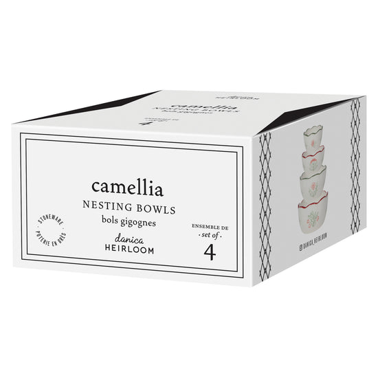 Now Designs Camellia Stoneware Nesting Bowls Set Of 4 Assorted