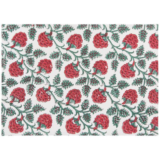 Now Designs Carnation Block Print Placemats Set Of 4