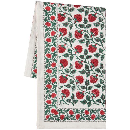 Now Designs Carnation Block Print Tablecloth 60 X 90 Inches