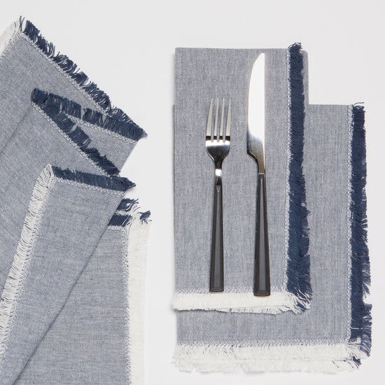 Now Designs Chambray Napkins Midnight Blue Set Of 4