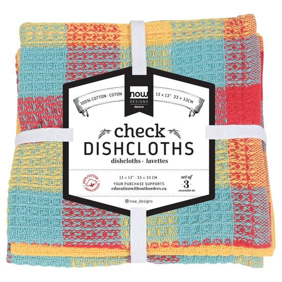 Now Designs Check-it Dishcloths Lemon Yellow Set Of 3