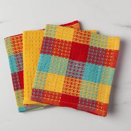 Now Designs Check-it Dishcloths Lemon Yellow Set Of 3