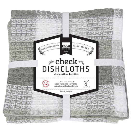 Now Designs Check-it Dishcloths London Gray Set Of 3