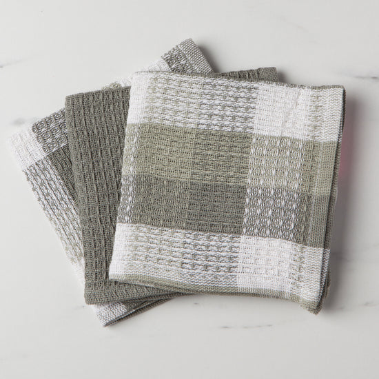 Now Designs Check-it Dishcloths London Gray Set Of 3
