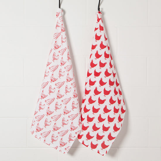Now Designs Chickens Floursack Dish Towels Set Of 2