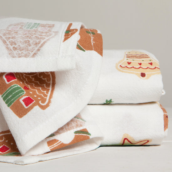 Now Designs Christmas Cookies Floursack Dish Towels Set Of 3