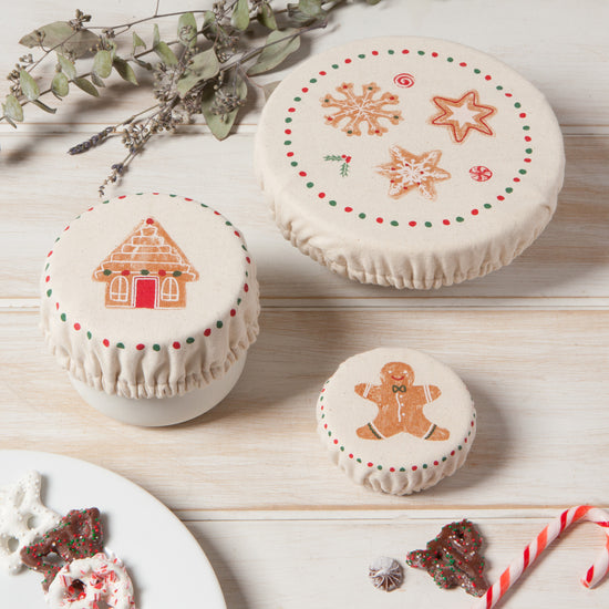 Now Designs Christmas Cookies Save It Mini Bowl Cover Set Of 4