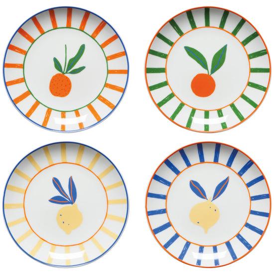 now designs Citrus Burst Appetizer Plates Set of 4 Assorted