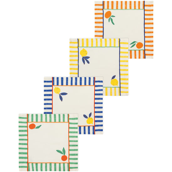 now designs Citrus Burst Cocktail Napkins Set of 4 Assorted