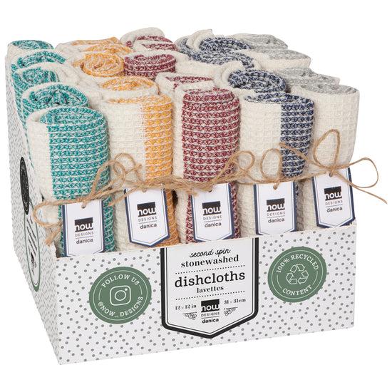 now designs Classic Stonewashed Dishcloths Set of 25 with Counter Display Unit