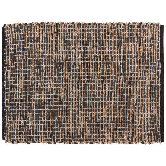 now designs Cooper Leather Chindi Rug Black 24 x 6 inches