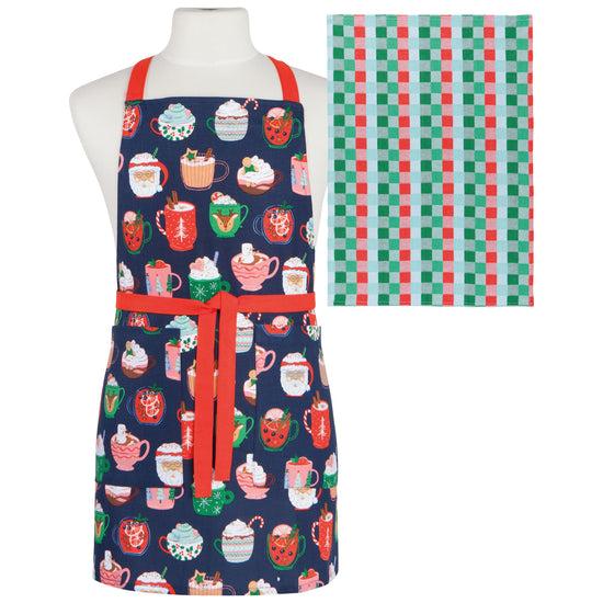 now designs Cozy Cups Christmas Apron & Dishtowel Set