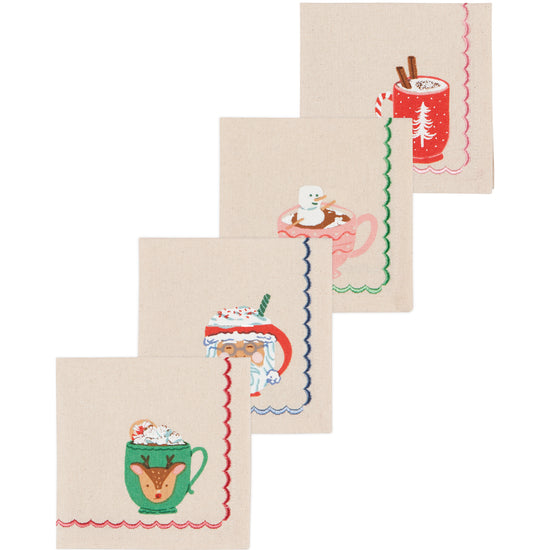 now designs Cozy Cups Christmas Cocktail Napkins Set of 4