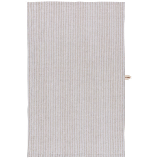now designs Dove Gray Stripe Linen and Cotton Dishtowel