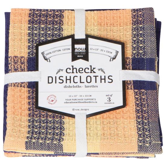 Now Designs Dusk Check Dishcloths Set Of 3 Assorted
