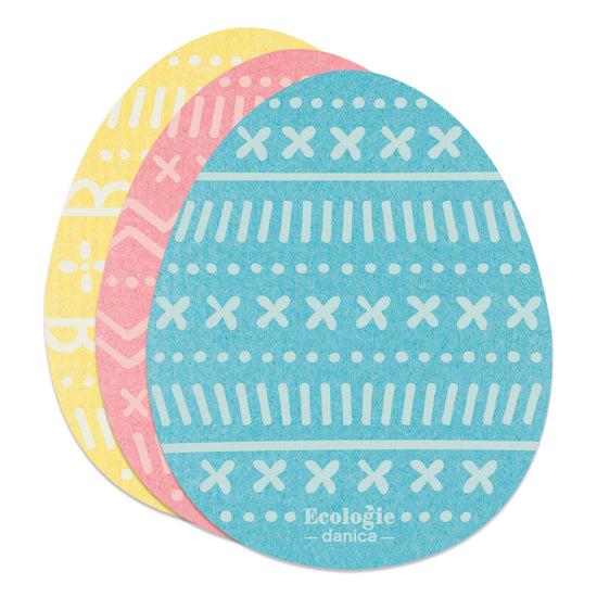 now designs Easter Eggs Shaped Swedish Sponge Cloth Set of 3
