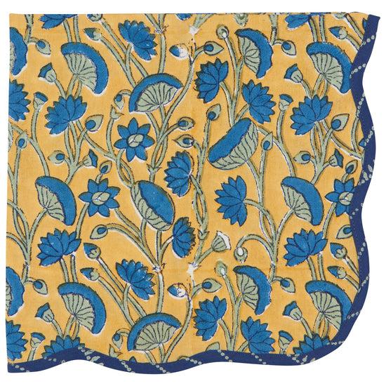 Now Designs Fan Flower Block Print Napkins Set Of 4