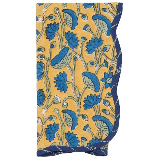 Now Designs Fan Flower Block Print Napkins Set Of 4