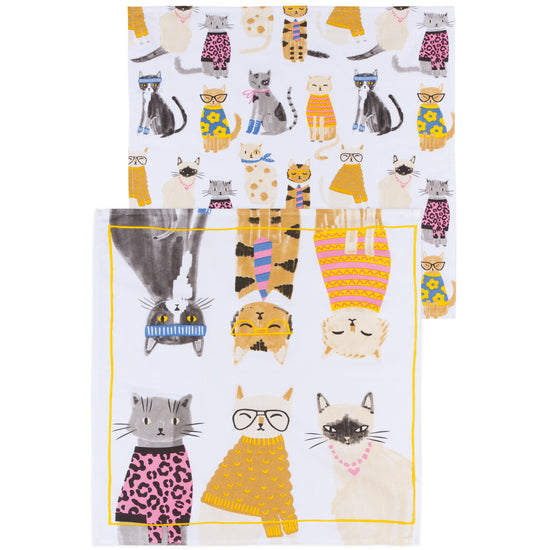 now designs Feline Fine Floursack Dishtowel Set of 2